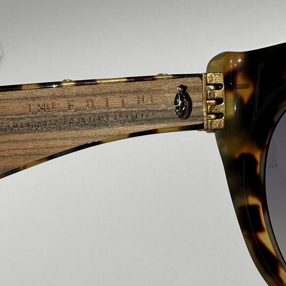 Jacques Marie Mage Edith Cat Eye Sunglasses Tortoise Wood Panels Gold BNIB Rare - Picture 13 of 16